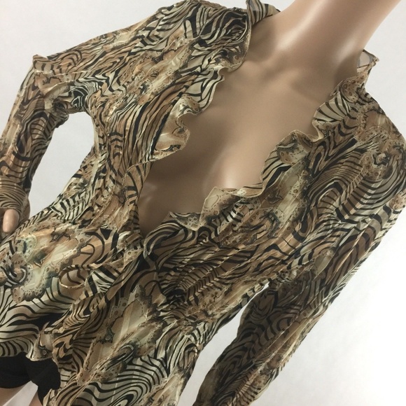 Notations Ruffled Tie Front Cardigan Top - Picture 3 of 7